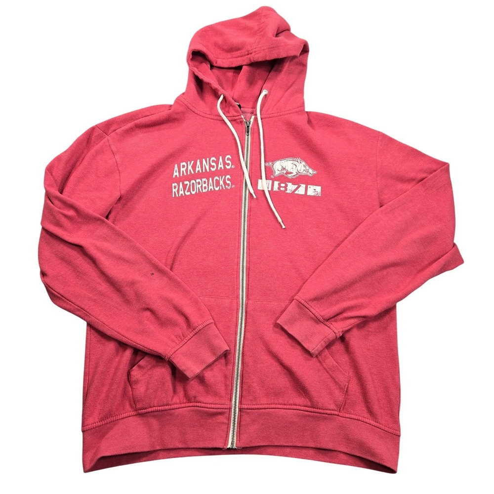 Arkansas Razorbacks Hoodie Sweatshirt Mens Large Red NCAA Football MV Sport